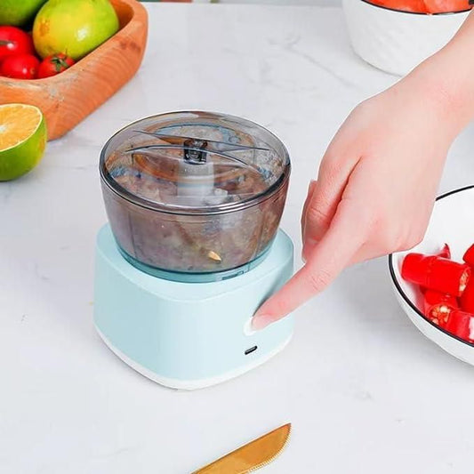 Rechargeable Mini Electric Chopper for Kicthen Use | One-Touch Operation | Stainless Steel Blades | Chopper Electric for Chop, Mince, Puree, Whisk, Grind