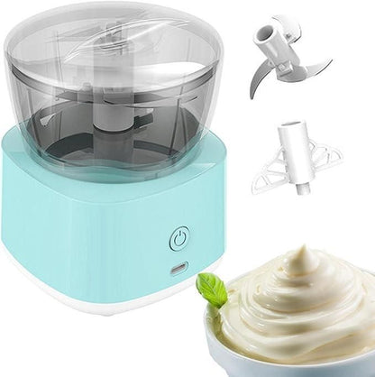Rechargeable Mini Electric Chopper for Kicthen Use | One-Touch Operation | Stainless Steel Blades | Chopper Electric for Chop, Mince, Puree, Whisk, Grind